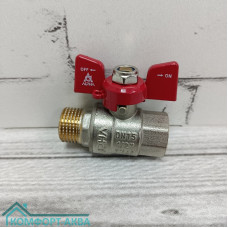 Alpha ALP.218-15 кран шаровой В×Н 1/2 PN40 бабочка красный
