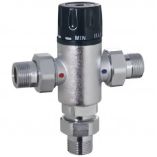 Vieir VR174 клапан смесительный термостатический с американками 3/4" 35-60℃