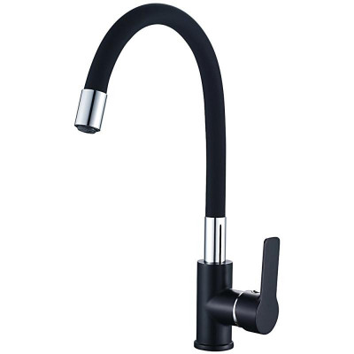 Haiba HB70113-7 смеситель для кухни, латунь, цвет черный/хром