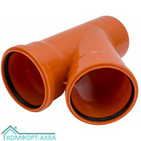 EUROPLAST тройник ⌀110/110/110 мм 45° рыжий