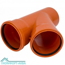 EUROPLAST тройник ⌀110/110/110 мм 45° рыжий