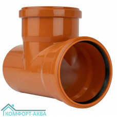 EUROPLAST тройник ⌀110/110/110 мм 87° рыжий