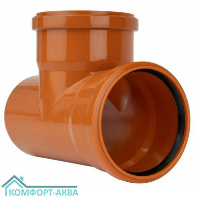 EUROPLAST тройник ⌀110/110/110 мм 87° рыжий