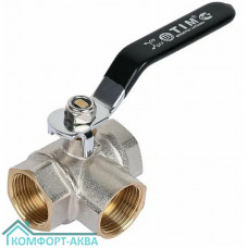 TIM DE1256XT кран шаровой трехходовой В×В×В 3/4×3/4×3/4 PN40