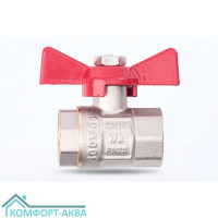 ТСМ WP0627 кран шаровой В×В 1/2 PN25 бабочка красный