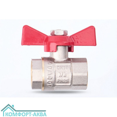 ТСМ WP0627 кран шаровой В×В 1/2 PN25 бабочка красный
