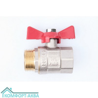ТСМ WP0595 кран шаровой В×Н 3/4 PN25 бабочка красный