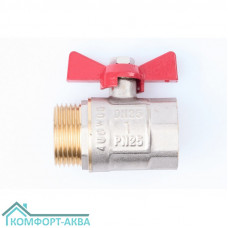 ТСМ WP0640 кран шаровой В×Н 1 PN25 бабочка красный