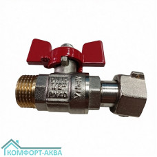 Alpha ALP.221-15 кран шаровой с накидной гайкой В×Н 1/2 PN40 бабочка красный
