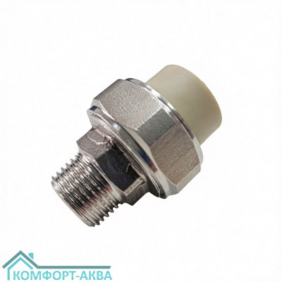 Alpha усиленная американка НР 20×1/2 PPR/латунь серый