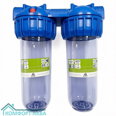 Alpha 3P-DUO-3/4 фильтр магистральный для холодной воды, 10 SL, ВР 3/4", 2 ступ.