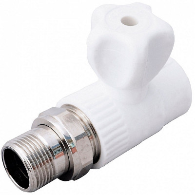 Valfex Standard вентиль радиаторный прямой 25×3/4 PPR/латунь ЛС59-1, белый, 1014625034