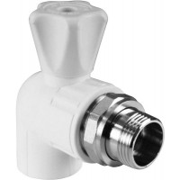 Valfex Standard кран радиаторный угловой 20×1/2 PPR/латунь ЛС-59-1, белый, 10148020