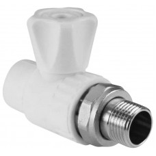 Valfex Standard кран радиаторный прямой 25×1/2 PPR/латунь ЛС-59-1, белый, 10149125
