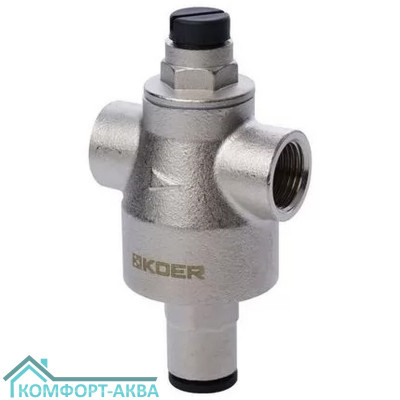 KOER 1251 KR5172 редуктор давления поршневой латунь никелированная ВР 1", 3-15 бар