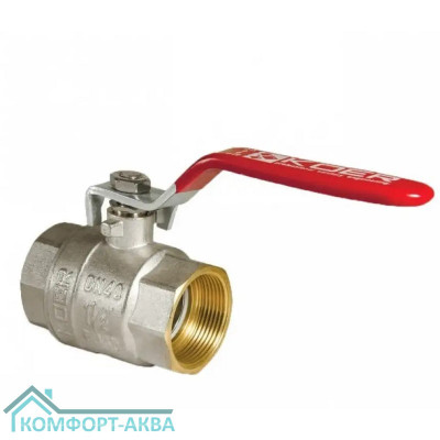 KOER KR0042 кран шаровой прямой усиленный В×В 3/4 PN40 рычаг красный
