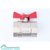 ТСМ WP0652 кран шаровой В×В 1 PN25 бабочка красный