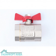 ТСМ WP0652 кран шаровой В×В 1 PN25 бабочка красный