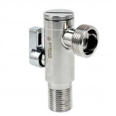 Stemix SUS 8013 кран для сантехприборов угловой Н×Н 1/2×3/4 PN рычаг хром