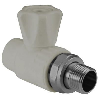 Valfex Standard кран радиаторный прямой 25×1/2 PPR/латунь ЛС-59-1, серый, 10149125Г