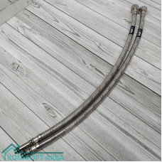 Alpha гибкая подводка EPDM, AISI 304, PVC слой 100 см В×М10 1/2×М10", 10 бар, 2 шт