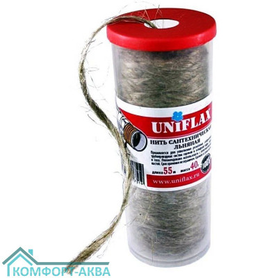 UNiFLAX 02500 нить сантехническая льняная г, 55 м