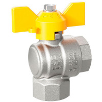 LD Pride LD 47.250.20 кран шаровой угловой В×В 3/4 PN40 бабочка желтый