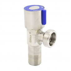 Stemix SUS 8005 кран для сантехприборов угловой Н×Н 1/2×3/4 PN рычаг синий