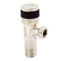 Stemix SUS 8008 кран для сантехприборов угловой Н×Н 1/2×1/2 PN рычаг черный