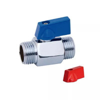 TIM DE22MM кран-мини шаровой прямой Н×Н 1/2 PN16 бабочка красный+синий