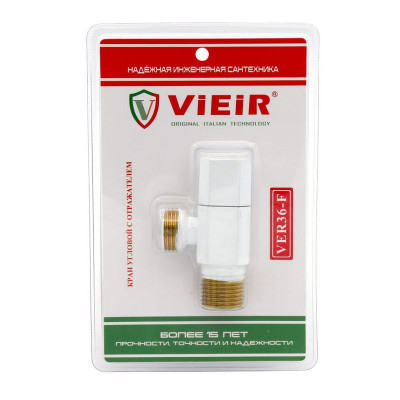 Vieir VER36 кран для сантехприборов угловой Н×Н 1/2×1/2 PN10 бабочка