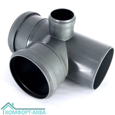 EUROPLAST крестовина двухплоскостная правая ⌀110/110/50 мм 87° серый