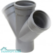 EUROPLAST крестовина одноплоскостная ⌀110/110/110 мм 45° серый