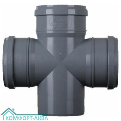 EUROPLAST крестовина одноплоскостная ⌀110/110/110 мм 87° серый