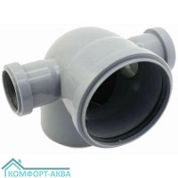EUROPLAST отвод левый правый ⌀110/50/50 мм 87° серый