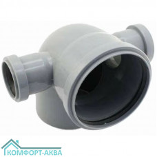 EUROPLAST отвод левый правый ⌀110/50/50 мм 87° серый