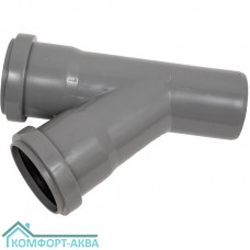 EUROPLAST тройник ⌀50 мм 45° серый