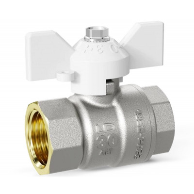 LD Pride LD 47.300.15 W кран шаровой прямой В×В 1/2 PN40 бабочка белый