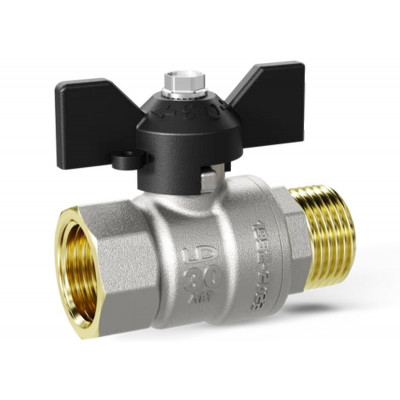 LD Pride LD 47.302.15 кран шаровой прямой В×Н 1/2 PN40 бабочка черный