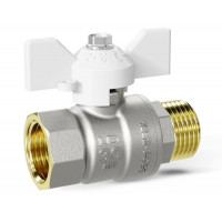 LD Pride LD 47.302.15 W кран шаровой прямой В×Н 1/2 PN40 бабочка белый