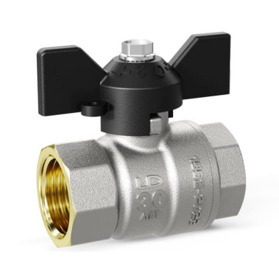 LD Pride LD 47.300.20 кран шаровой прямой В×В 3/4 PN40 бабочка черный
