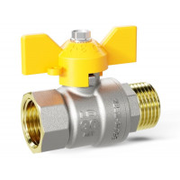 LD Pride LD 47.352.15 кран шаровой прямой В×Н 1/2 PN40 бабочка желтый