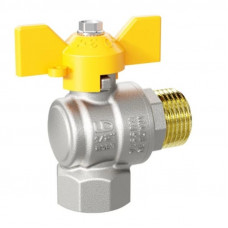 LD Pride LD 47.252.20 кран шаровой угловой В×Н 3/4 PN40 бабочка желтый