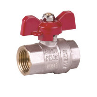 Vieir VR201-01 кран шаровой прямой В×В 1/2 PN50 бабочка красный